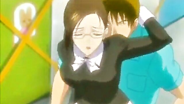 hentai milf, fucked hard, young man - shy secretary hentai sex