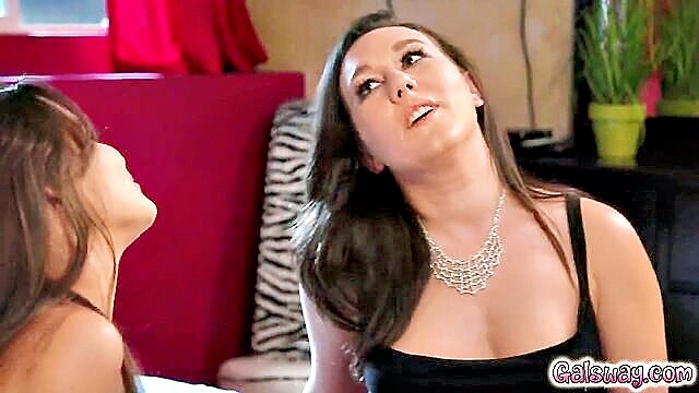 lesbian, piercings, brunette - step daughter with strapon