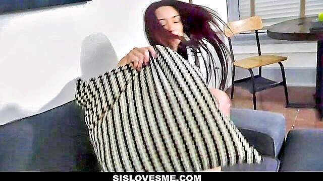 teen brunette, pov sex video, big dick guy - tattooed stepsister creampied in pov