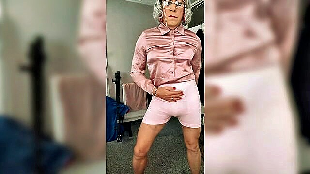 british, high heels, amateur - steaming hot grandma petticoat bulge
