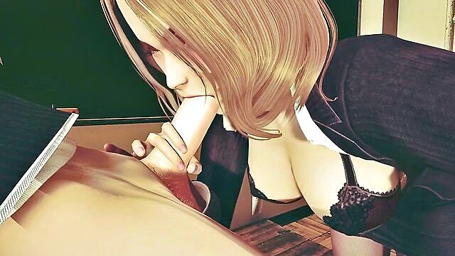 hentai, beautiful, erotica - 3d anime teacher blowjob