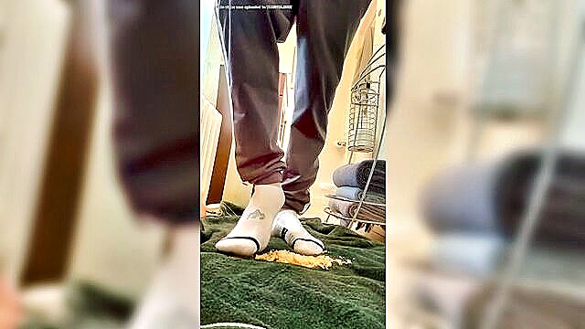 crackers, food, feet - gay foot crushing cracker