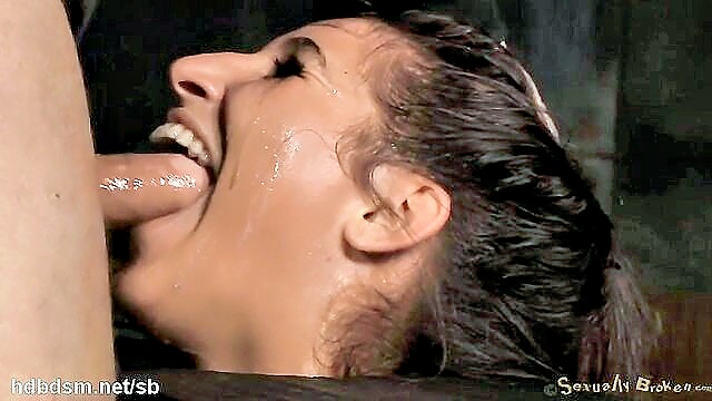 brunette, bondage, blowjob - deepthroat bruise face brunette