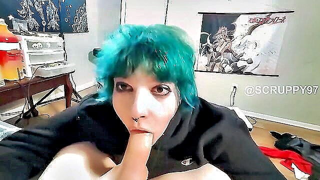 big natural tits, big tits, deepthroat - emo girl gets deepthroat facial