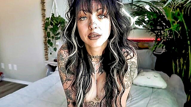 inked girl, perky tits, latex - inked beginner sex