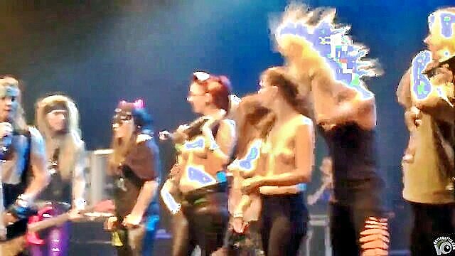 babes, tits, steel panther - big tits at concert