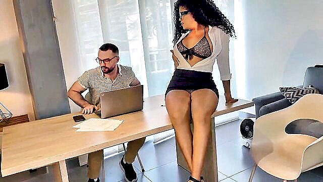 secretary, latina, milf - latina secretary squirts braaby chest answer