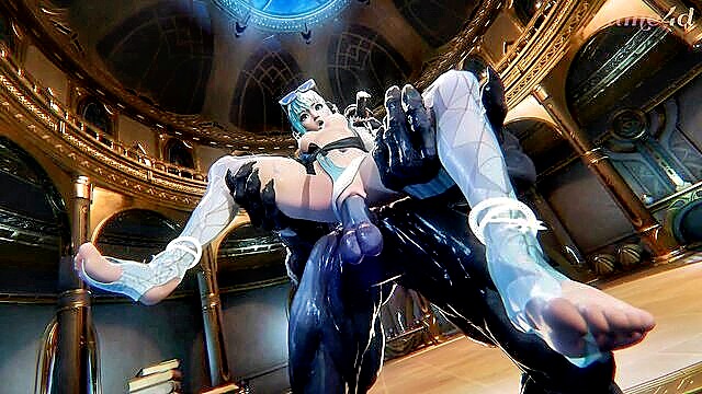 dr. mei (honkai impact), hand on mouth, romantic couple - venom caries luna snow