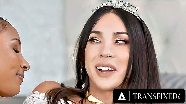 creampie, interracial, blowjob - transfixed bride creampie
