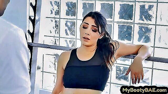 deepthroat, doggystyle, big boobs porn - gym trainer fucks booty babe
