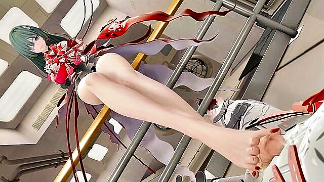 mitsuba greyvalley (super robot wars), li sushang (honkai star rail), jade (mortal kombat) - oscarkim123 foot fetish
