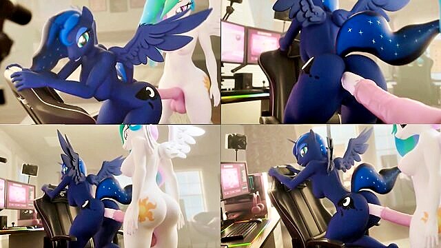 soldier (team fortress 2), horse sex, pamela isley - princess celestia luna fanart