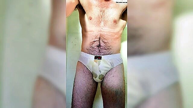 piss, briefs, wetting - pissing briefs shower
