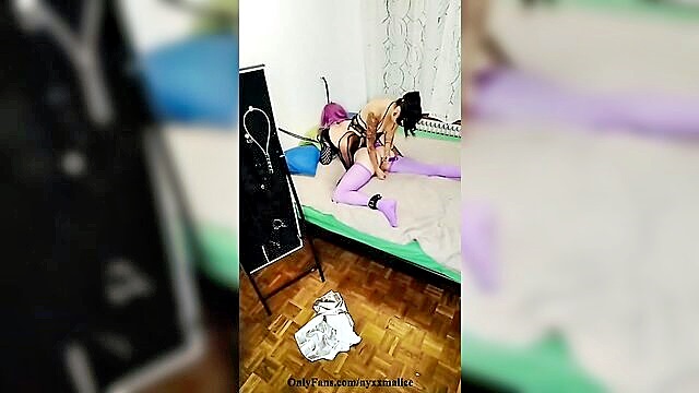 MissNyxx and MALice - pegging and sissy slave