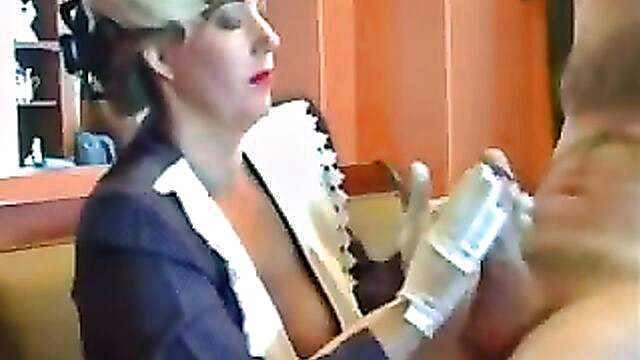 amateur, milf, mature - gloved milf handjob