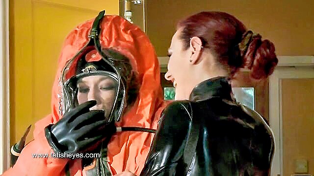 breathplay, face mask, full face - breathplay sex in suit
