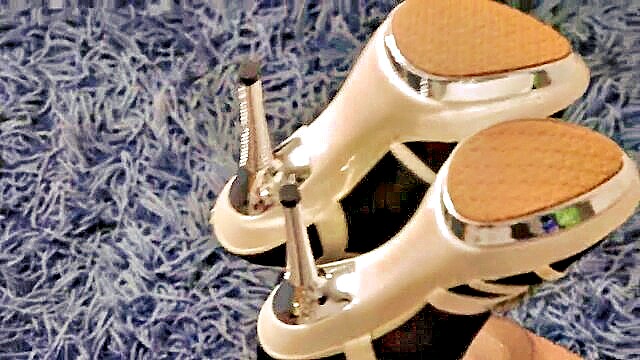 high heels, foot fetish, home made - foot fetish nylons brunette
