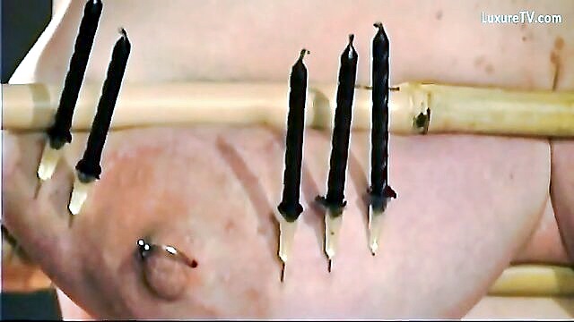 needles, bondage, brutal master - brutal breast bondage