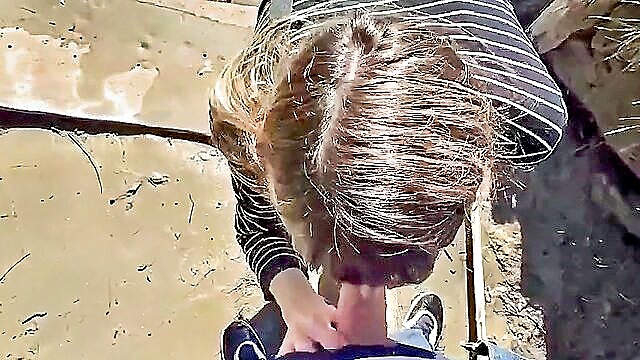 sesso orale, pompino all'aperto, pompino al lago - cum swallow sex oral pump