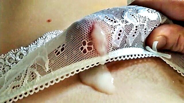 masturbation, amateur, handjob - jizz in undies