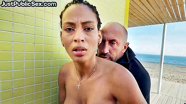 outdoor, public, publicsex - beachside ebony anal sex