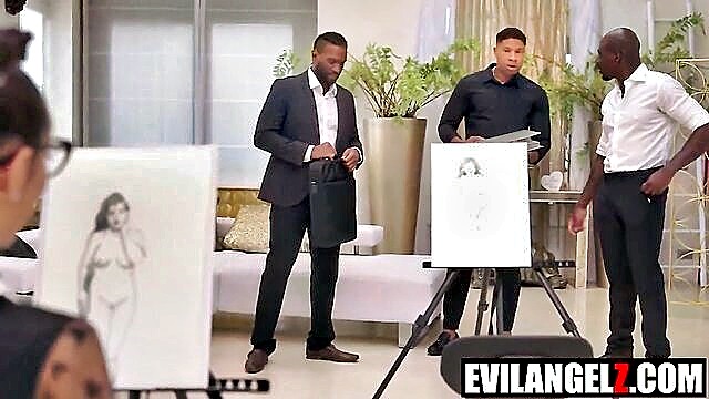 small tits, reality, pov - painter gets three giant bbc
