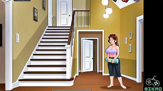 cartoon, redhead, big tits - summertime saga porn game
