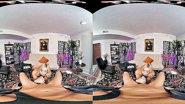 blowjob, cumshot, blonde - virtual reality pussy river lynn