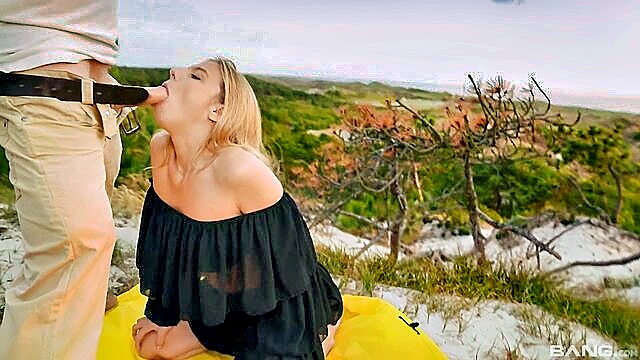 outdoor, blonde, blowjob - goldy kim outdoor sex