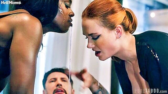 ffm, milf, threesome - black babes sofa fuck fest
