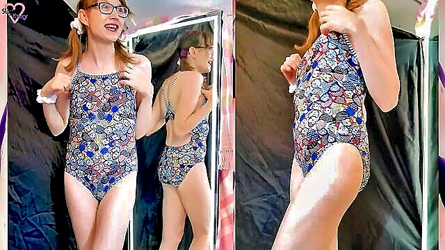 reality, small tits, fetish - cute swimsuit try on haul
