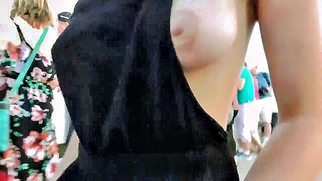 60 fps, exhibitionist, exhibitionist girl - sideboob exhibitionist girl