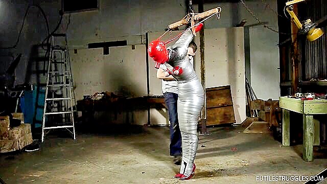 futile struggles, bondage, humiliation - bondage tape with diamondly