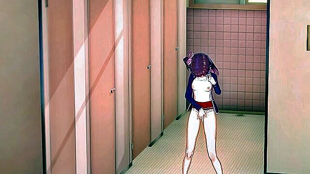bathroom, fingering, masturbation - epic hentai doggy style