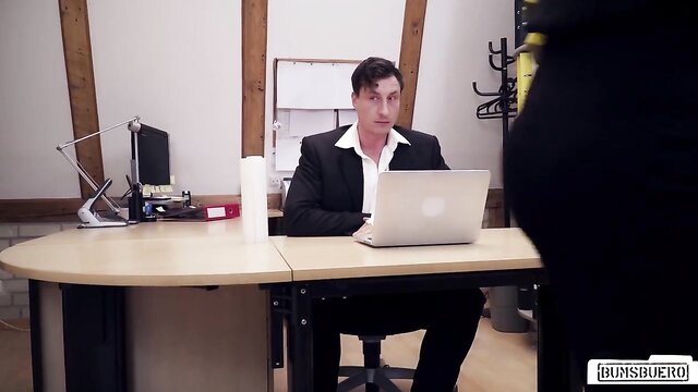blonde, big dick, big tits - inked milf office sex