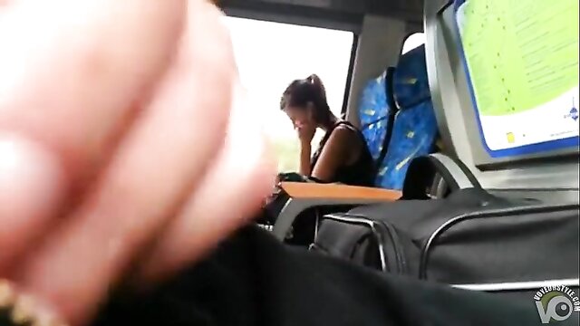 dick, stroking, public - public bus jerk off