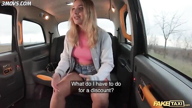 thong, cowgirl, babe - fake taxi cum swallow