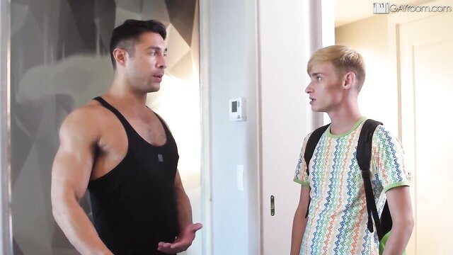gayroom, protected sex, twink - twink caught stealing assfuck