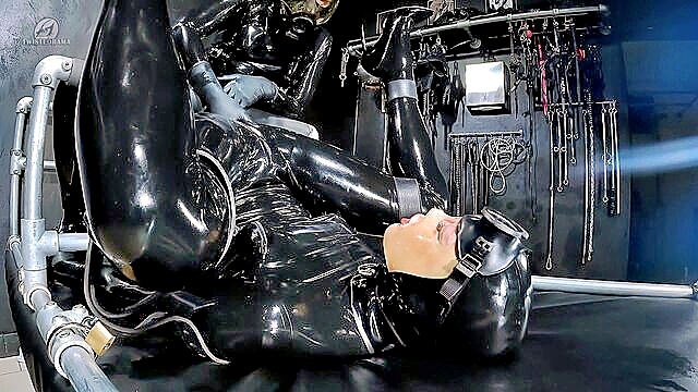 latex, twistedrama, bondage - twistedrama femdom toilet bondage