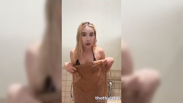 lil, bikini, tay - lil tay nude in bathroom