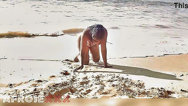 public, beach, pornstar - black beauty at beach