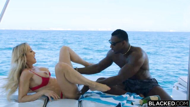 big tits, licking pussy, blonde - brandi love on the yacht