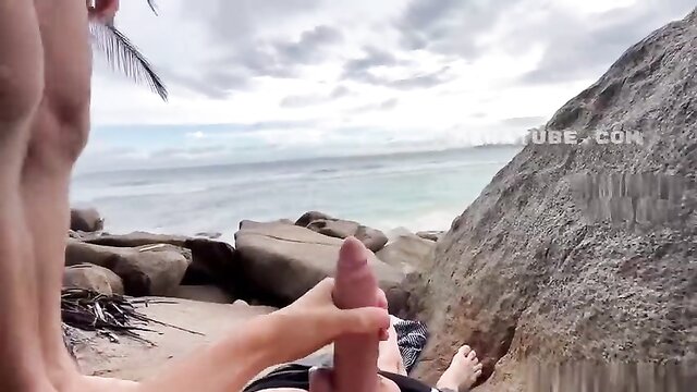 ass play, blond boys, big cocks - public ass play with beach boys