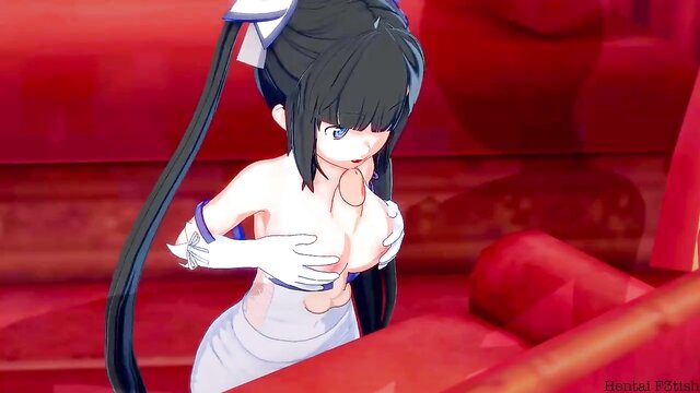 teen 18+, titjob, amateur - hentai hestia titfuck