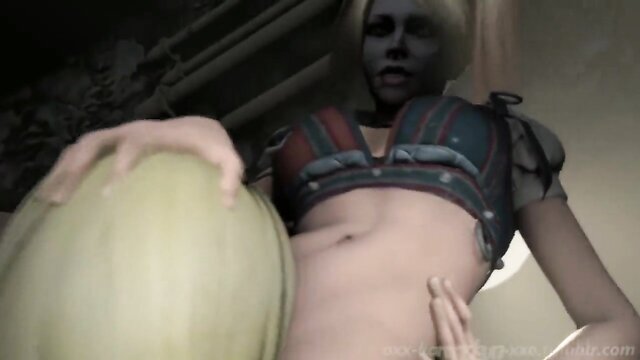 cartoon, blowjob, big dick - 3d futamerican harley quinn