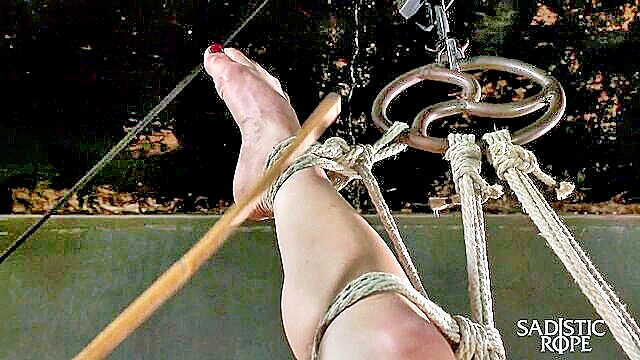 caning, ass spanking, beating - petite redhead bondage punishment