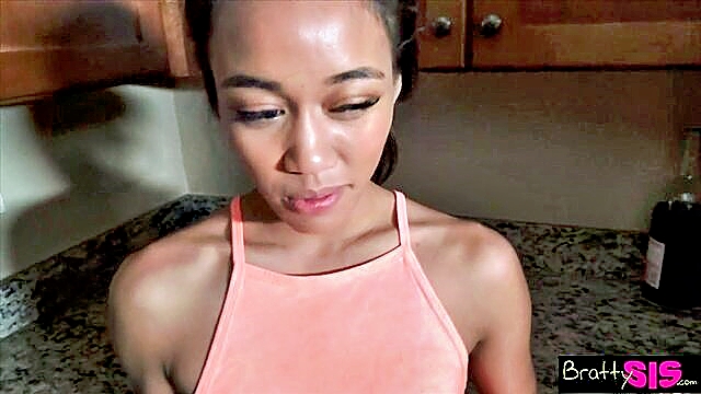 Alex Adams, Aria Sky - aria skyes petite body and great ass in a pov blowjob scene Bratty Sis