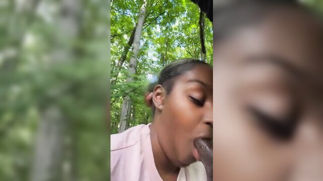 creampie, big cock, blowjob - forestry public sex