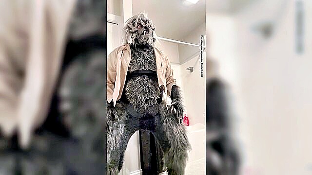 werewolf, wetting, wolfman - wolfman costume pee