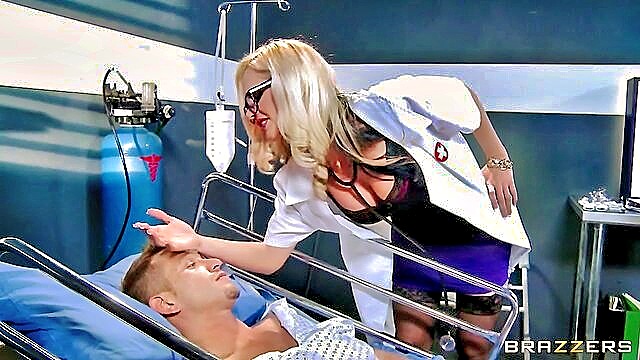 milf, flashing, doctor - alena croft cures amnesia with tits